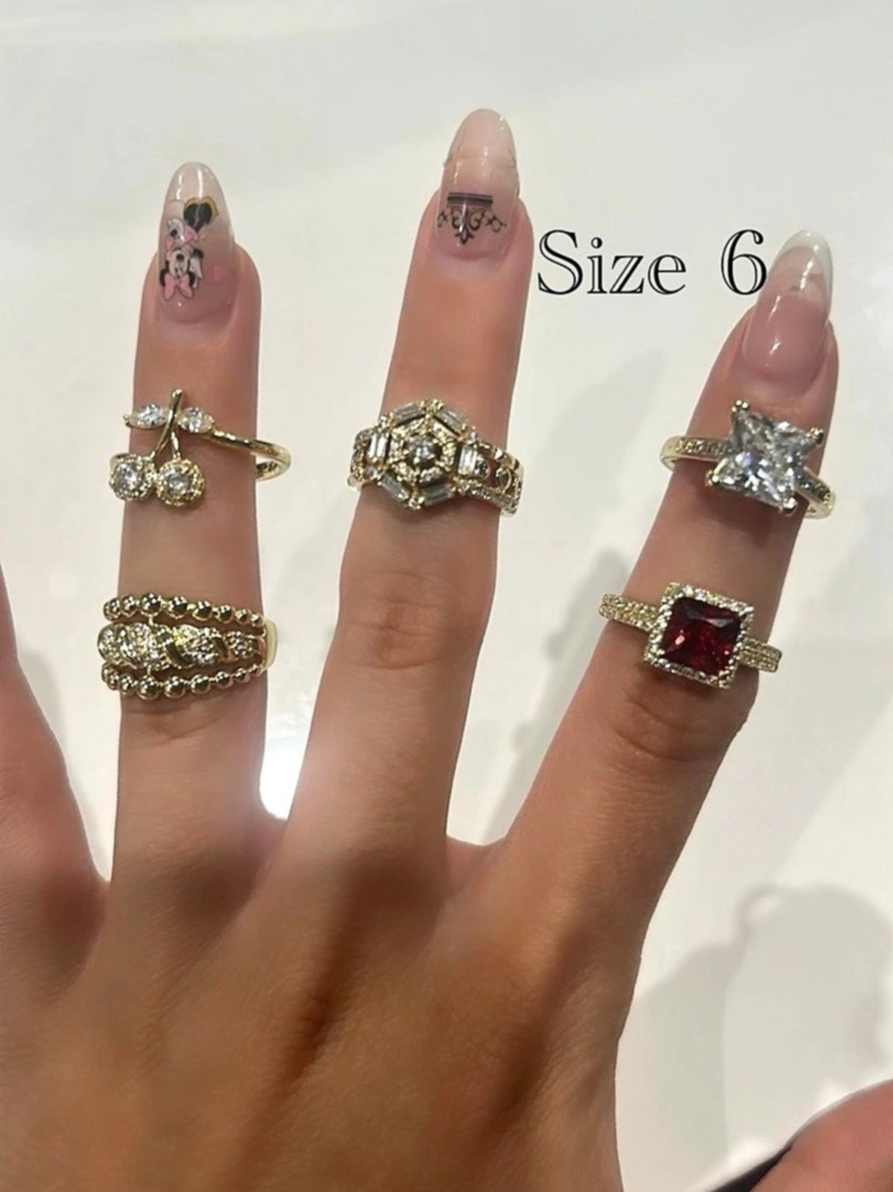 Xuping Gold-Tone Rhinestone Jewelry Rings - Picture 3 of 17